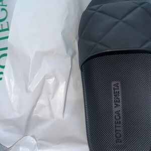 Black Bottega Veneta Slides Size 7.5 (38) Never Worn